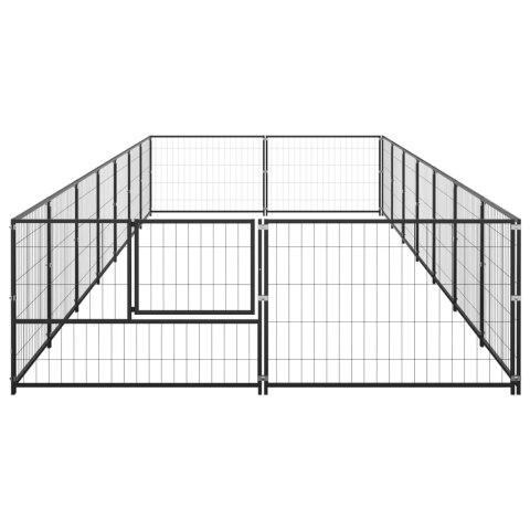  Kojec dla psa, czarny, 14 m², stalowy