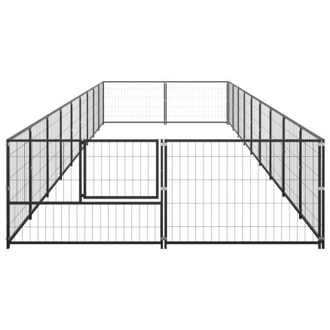  Kojec dla psa, czarny, 18 m², stalowy