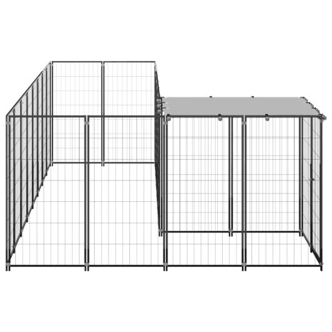  Kojec dla psa, czarny, 6,05 m², stalowy