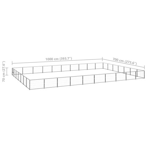  Kojec dla psa, czarny, 70 m², stalowy