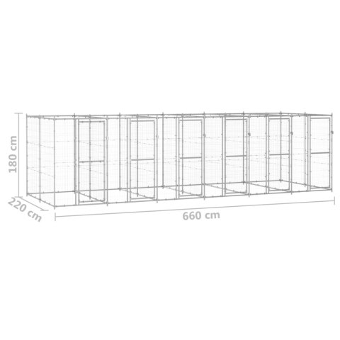  Kojec zewnętrzny dla psa, stal galwanizowana, 14,52 m²