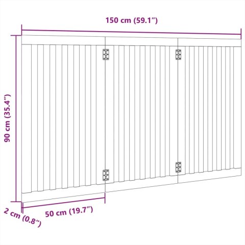  Składana bramka dla psa, 3 panele, czarna, 150 cm