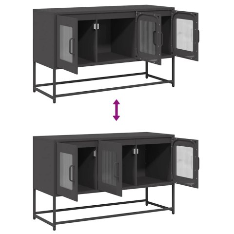  Szafka RTV, czarna, 100,5x39x60,5 cm, stal walcowana na zimno