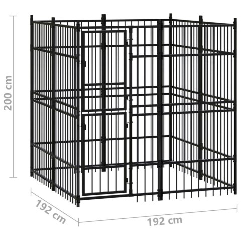  Kojec zewnętrzny dla psa, stalowy, 3,69 m²