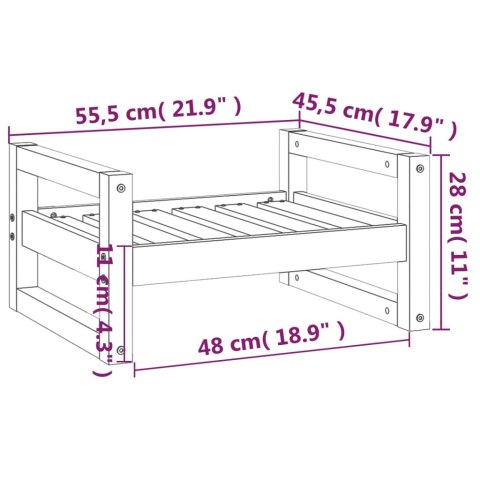  Legowisko dla psa, czarne, 55,5x45,5x28 cm, lite drewno sosnowe