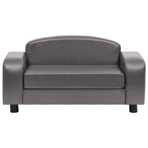  Sofa dla psa, szara, 80x50x40 cm, sztuczna skóra