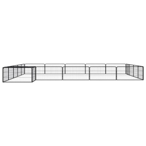  Kojec dla psa, 20 panele, czarny, 100x50 cm, stal