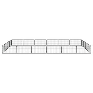  Kojec dla psa, 20 panele, czarny, 100x50 cm, stal