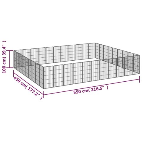  Kojec dla psa, 40 paneli, czarny, 50x100 cm, stal