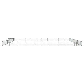  Kojec dla psa, 44 panele, czarny, 100x50 cm, stal