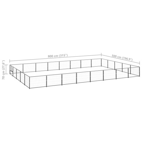  Kojec dla psa, czarny, 40 m², stalowy