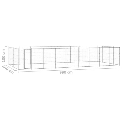  Kojec zewnętrzny dla psa, stal galwanizowana, 43,56 m²