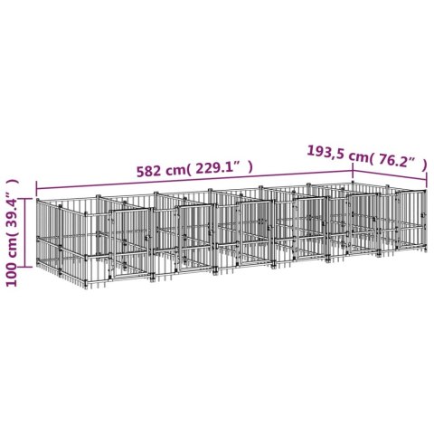  Kojec zewnętrzny dla psa, stalowy, 11,26 m²