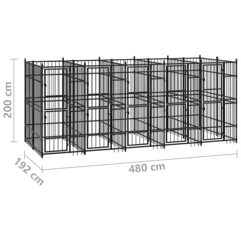  Kojec zewnętrzny dla psa, stalowy, 9,22 m²