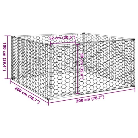  Zewnętrzna buda dla psa z drzwiami 2x2x1 m Stal ocynkowana