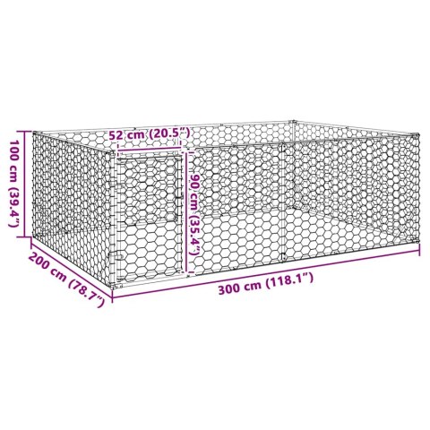 Zewnętrzna buda dla psa z drzwiami 3x2x1 m ocynkowana stal
