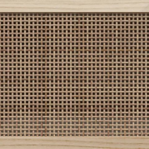  Stolik pod TV, brązowy, 80x30x40 cm, drewno sosnowe i rattan