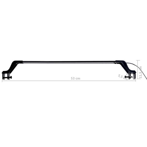  Lampa LED do akwarium, z zaciskami, 55-70 cm, niebiesko-biała