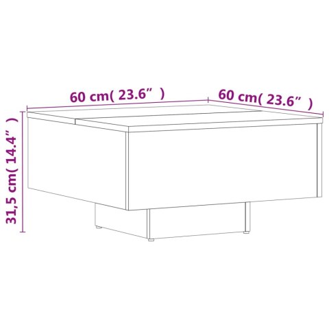  Stolik kawowy, dąb sonoma 60x60x31,5 cm materiał drewnopochodny