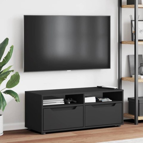  Szafka pod TV "VISNES" Czarna 100x40x38 cm Drewno klejone