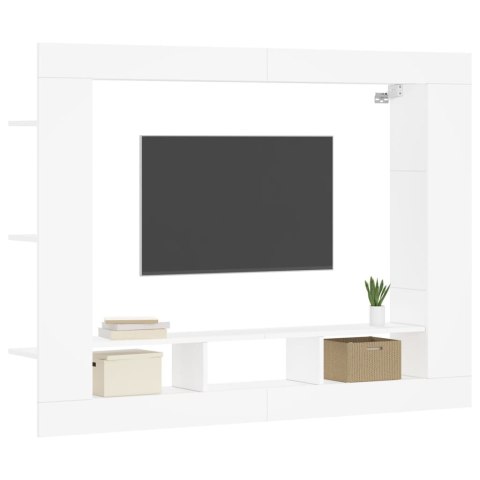  Szafka pod TV, biała, 152x22x113 cm, materiał drewnopochodny