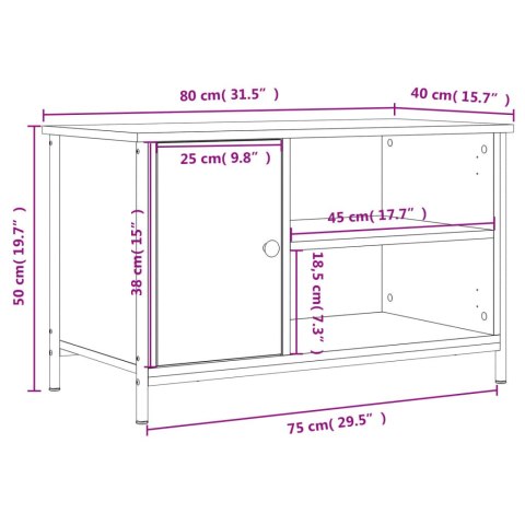  Szafka pod TV, czarna, 80x40x50 cm, materiał drewnopochodny