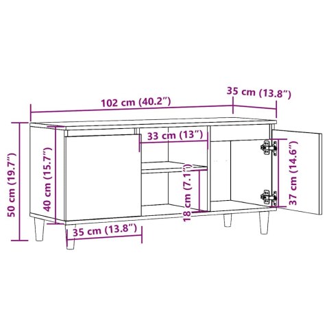  Szafka pod TV, stare drewno, 102x35x50 cm