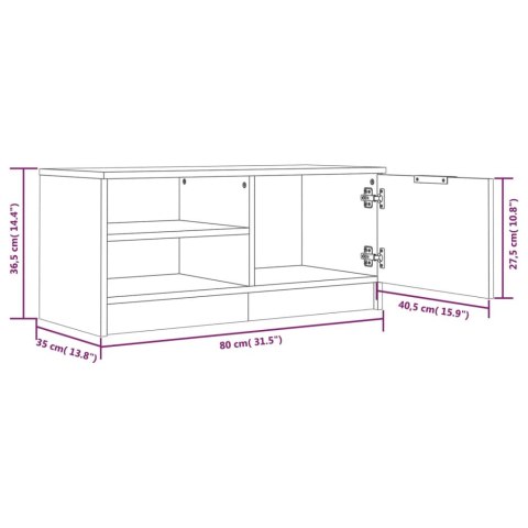  Szafki pod TV, 2 szt., białe, 80x35x36,5 cm