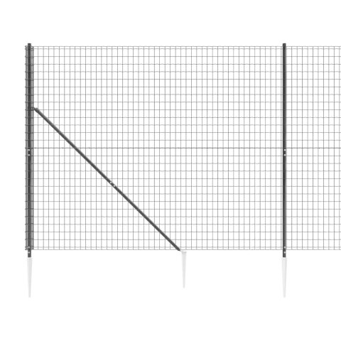  Ogrodzenie z siatki, z kotwami, antracytowe, 1,6x10 m