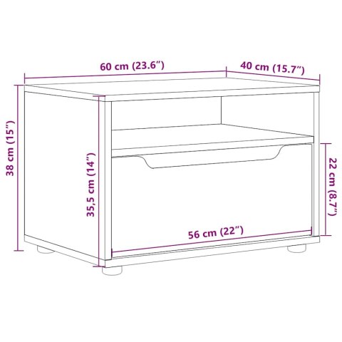  Szafka pod TV "VISNES" Czarna 60x40x38 cm Drewno klejone