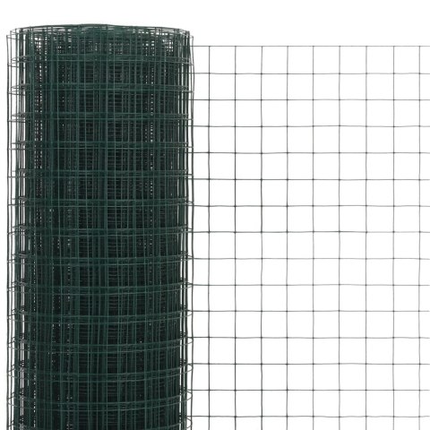  Ogrodzenie z siatki, stal i PVC, 10x1,5 m, zielone