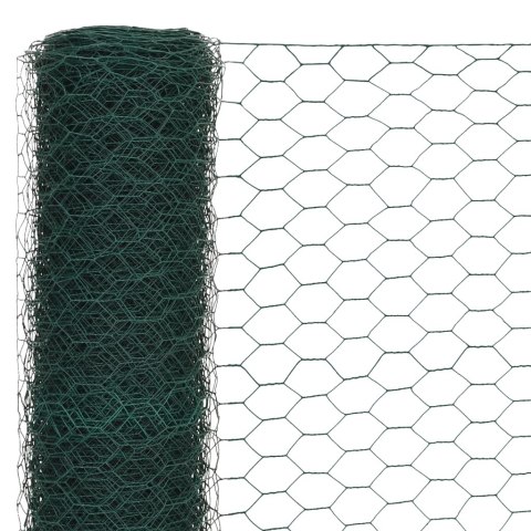  Ogrodzenie z siatki, stal i PVC, 25x1,5 m, zielone