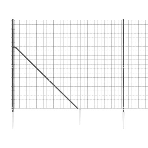  Ogrodzenie z siatki, z kotwami, antracytowe, 1,6x25 m