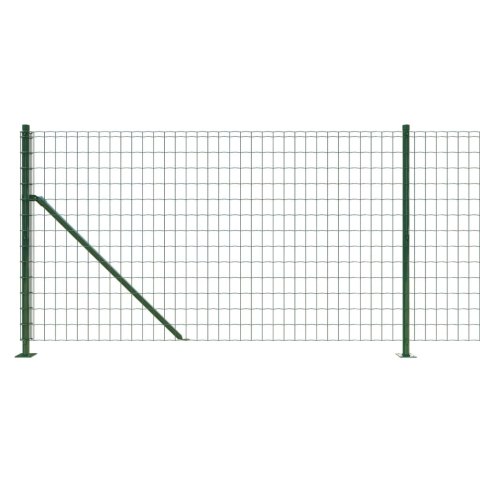  Ogrodzenie z siatki, ze stopami słupków, zielone, 0,8x25 m