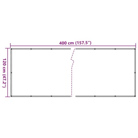  Osłona balkonowa, biała, 400x120 cm, PVC