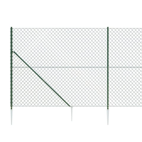  Ogrodzenie z siatki, z kotwami, zielone, 2,2x25 m