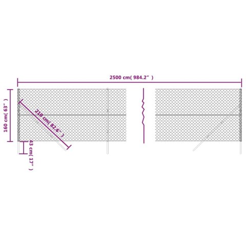  Ogrodzenie z siatki, zielone, 1,6x25 m