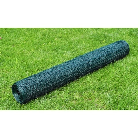  Ogrodzenie z siatki, pokryte PVC, 25x0,5 m, zielone