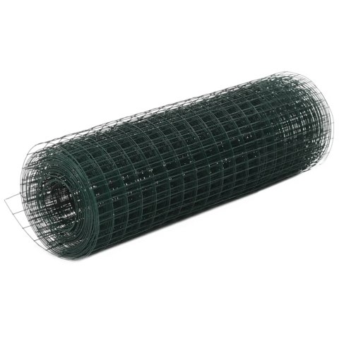  Ogrodzenie z siatki, stal i PVC, 10x0,5 m, zielone