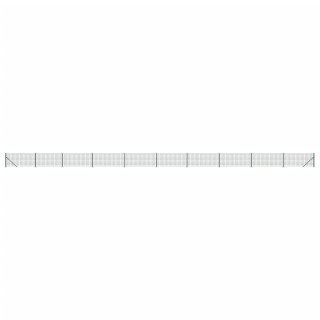  Ogrodzenie z siatki, ze stopami słupków, zielone, 1,1x25 m