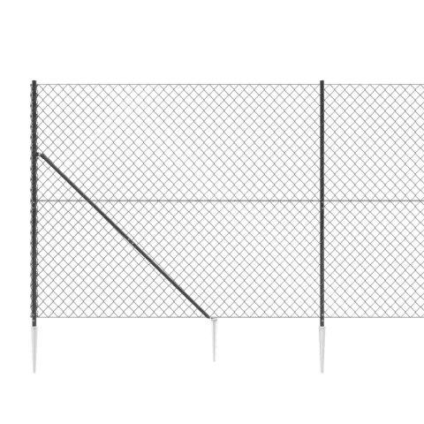  Ogrodzenie z siatki, z kotwami, antracytowe, 1,6x10 m