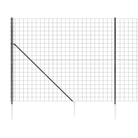  Ogrodzenie z siatki, z kotwami, antracytowe, 1,8x25 m