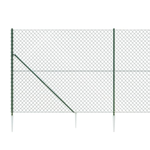  Ogrodzenie z siatki, z kotwami, zielone, 1,6x10 m