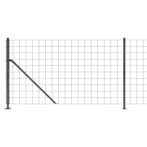  Ogrodzenie z siatki, ze stopami słupków, antracytowe, 0,8x25 m