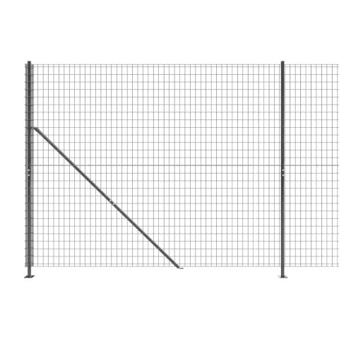  Ogrodzenie z siatki, ze stopami słupków, antracytowe, 1,6x25 m