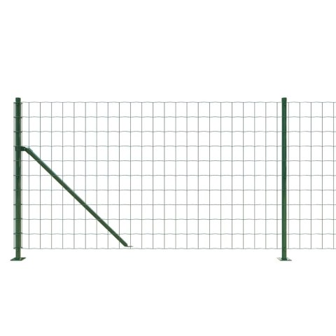  Ogrodzenie z siatki, ze stopami słupków, zielone, 0,8x10 m