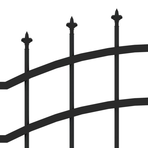  Ogrodzenie z grotami, czarne, 115 cm, malowana proszkowo stal