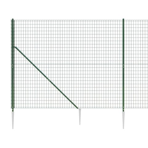  Ogrodzenie z siatki, z kotwami, zielone, 1,4x10 m