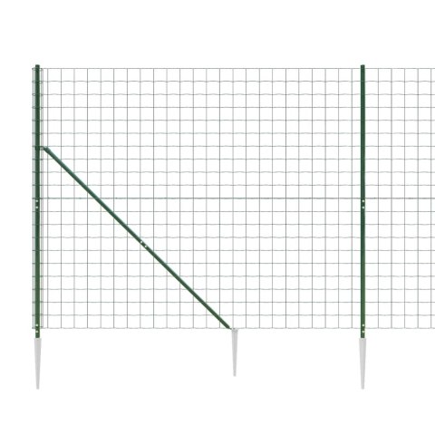  Ogrodzenie z siatki, z kotwami, zielone, 2x10 m