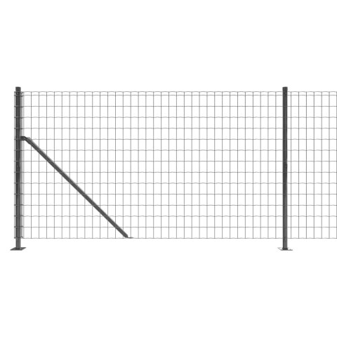  Ogrodzenie z siatki, ze stopami słupków, antracytowe, 1x25 m